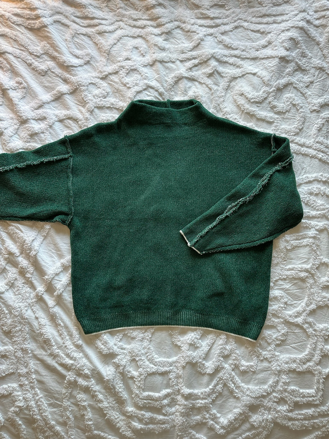 zenana green mock neck sweater