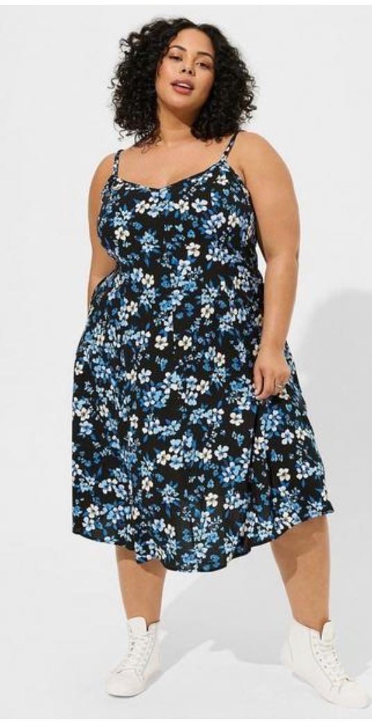Torrid blue floral dress, new with tags 3X